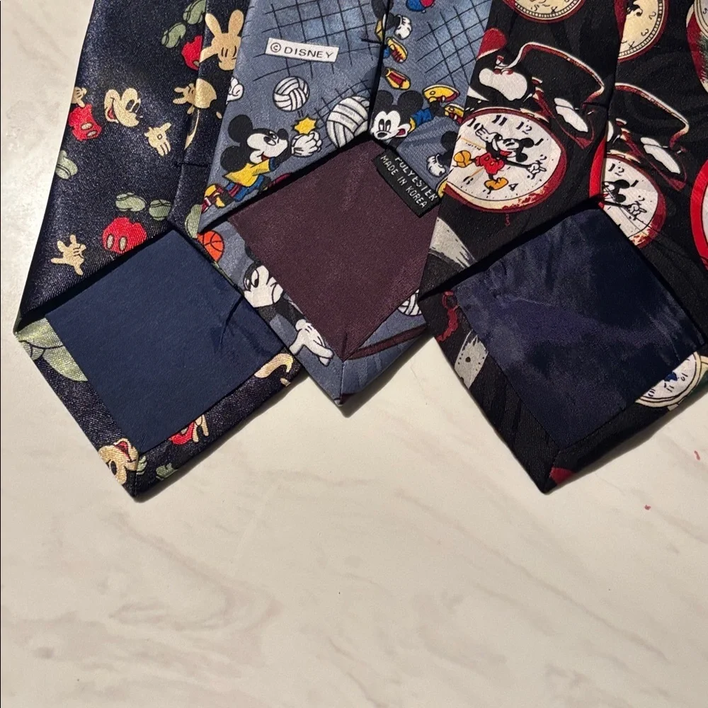 Lot of 3 Disney Mickey Character Ties Set